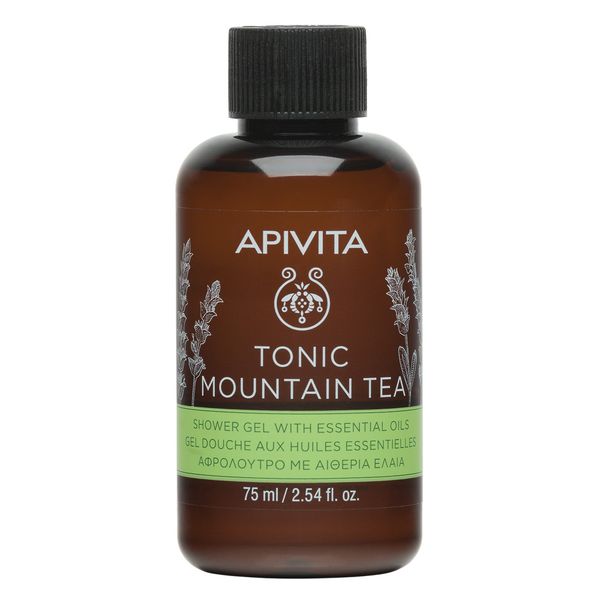 Гель для душа с эфирными маслами тонизирующий горный чай Apivita/Апивита 75мл