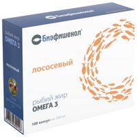 Рыбий жир лососевый Биафишенол капсулы 0,35г 100шт, миниатюра фото №38
