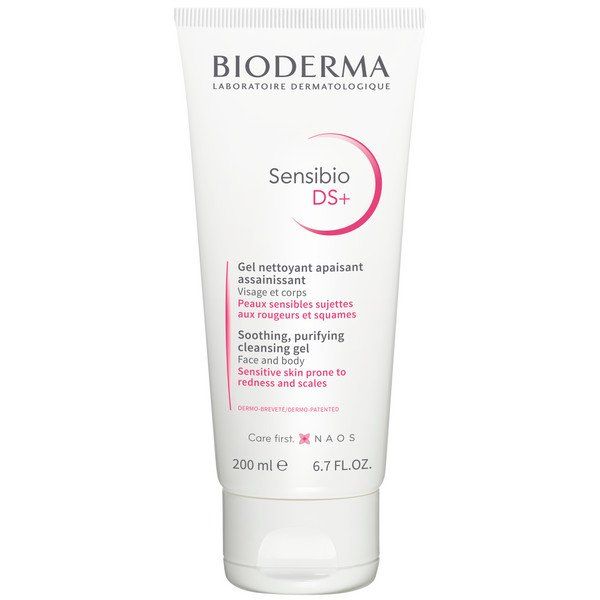 Гель очищающий для кожи лица с покраснениями и шелушениями DS+ Sensibio Bioderma/Биодерма 200мл очищающий гель для кожи с покраснениями и шелушениями sensibio ds 200 мл