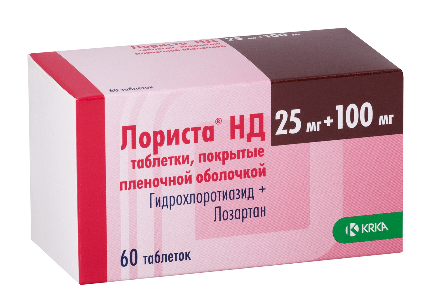 Лориста НД таблетки п/о плен. 100мг+25мг 60шт - купить в Москве лекарство  Лориста НД таблетки п/о плен. 100мг+25мг 60шт, официальная инструкция по  применению