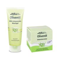 Гель для умывания пенящийся Olivenol Cosmetics Medipharma/Медифарма туба 100мл + Крем для лица Intensive Olivenol Cosmetics Medipharma/Медифарма банка 50мл