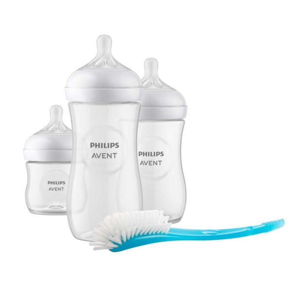 Набор для новорожденных Natural Philips Avent: Бутылочка 125мл+Бутылочка 260мл+Бутылочка 330мл+Щеточка для мытья бутылок фото №4