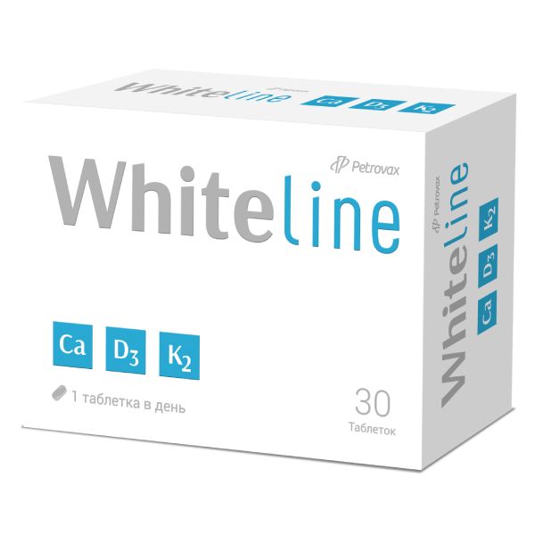 Кальций+Д3+К2 Whiteline/Вайтлайн таблетки 1560,8мг 30шт