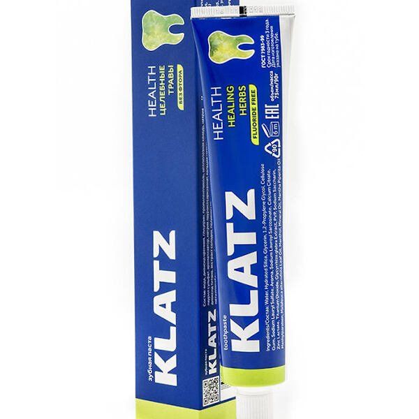 Паста зубная Health Целебные травы без фтора Klatz 75мл зубная паста klatz health целебные травы без фтора 75 мл