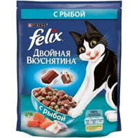 Корм сухой для взрослых кошек, с рыбой Felix Двойная Вкуснятина 300г