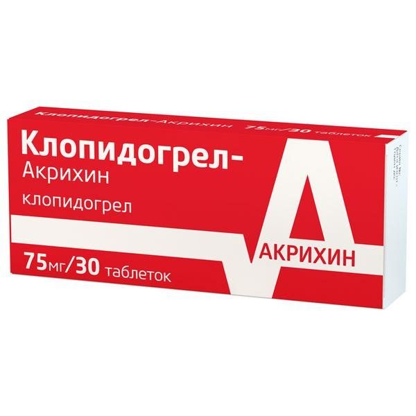 Клопидогрел-Акрихин таблетки п/о плен. 75мг 30шт фото №2