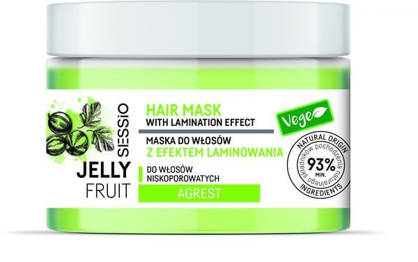 sessio ламинирующая маска для высокопористых волос jelly fruit с малиной 250 г 3 шт Маска ламинирующая для низкопористых волос с крыжовником Sessio Jelly Fruit Chantal 250г