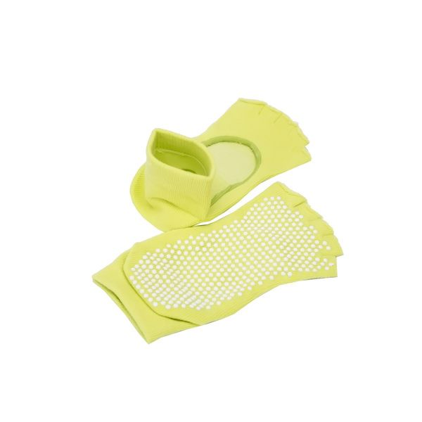 Носки противоскользящие для занятий йогой с открытыми пальцами желтые Bradex/Брадекс фото №2