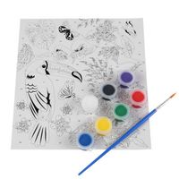 Раскраска А5 по номерам краски 7 цветов и кисточка в комплекте Мультиарт (SS-004-TL)