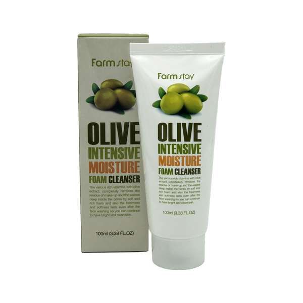 Пенка для умывания увлажняющая с экстрактом оливы Olive intensive FarmStay 100мл