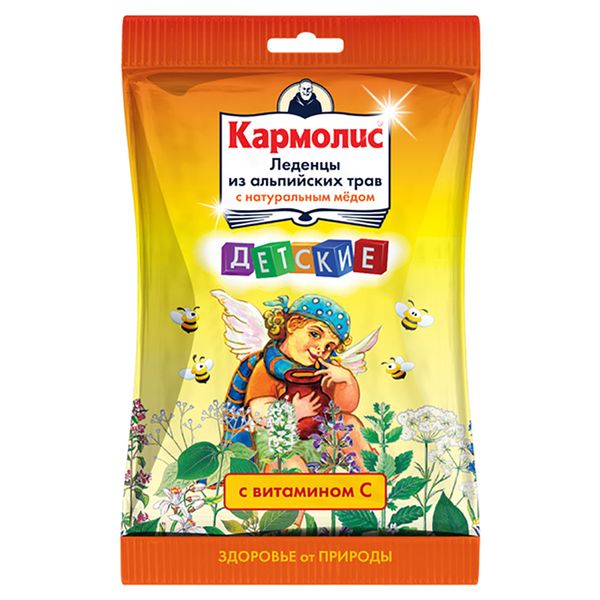 Леденцы Кармолис из альпийских трав Детские с натуральным медом и витамином С 75 г