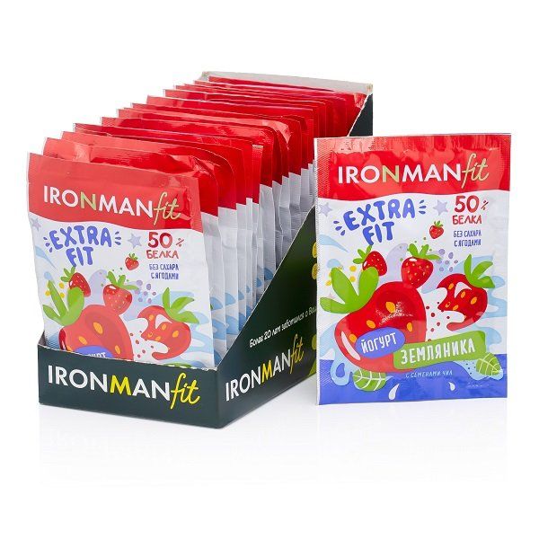 Экстра-Фит со вкусом йогурт-земляника Fit Ironman 25г