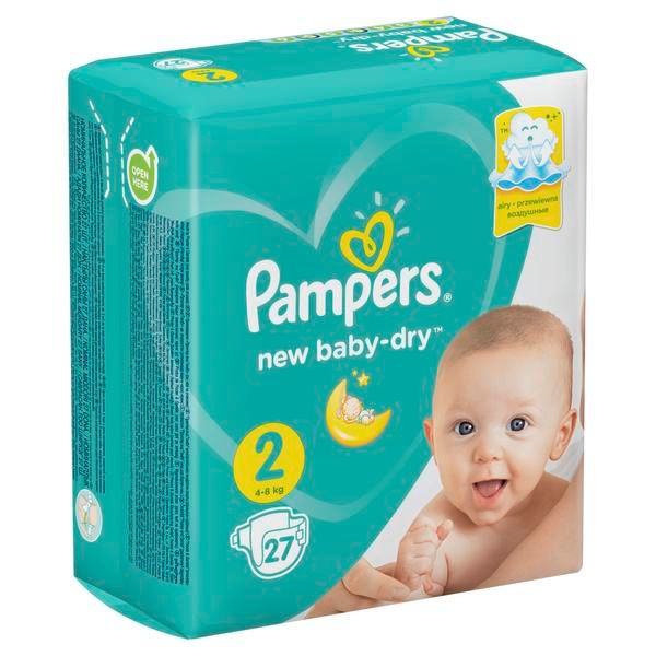 Подгузники Pampers (Памперс) New Baby-Dry р.2 Mini 3-6 кг 27 шт. фото №3