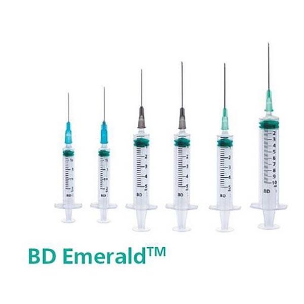 Шприц BD Emerald (БД Эмеральд) 3х-компонентный 2 мл 0,6x25 мм. 10 шт. голубой