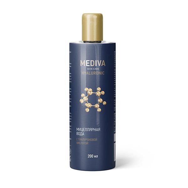 Вода мицеллярная с гиалуроновой кислотой Mediva/Медива 200мл комплект мицеллярная вода 8 1 8 beauty formula для сухой чувствительной кожи 200мл х 2шт