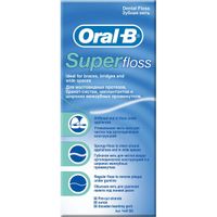 Нить зубная для чистки между брекетами и мостовидными протезами Super Floss Oral-B/Орал-би нити 50шт миниатюра фото №4