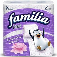 Бумага туалетная Магический цветок двухслойная Plus Familia 4шт