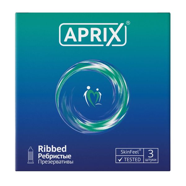 Презервативы ребристые Ribbed Aprix/Априкс 3шт априкс презервативы анатомик анатомические 12