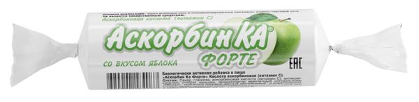 АскорбинКа Форте со вкусом яблока таблетки жевательные 10шт глицин форте pl со вкусом вишни таблетки 300 мг 30 шт