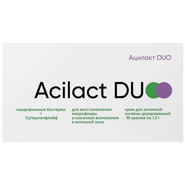 Крем для интимной гигиены дозированный Acilact Duo/Ацилакт Дуо 1,2г 10шт фото №3