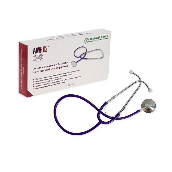 Стетоскоп медсестринский 04-АМ300 фиолетовый Amrus Enterprises, Ltd
