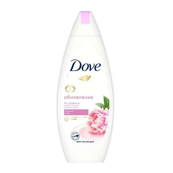 Крем-гель для душа бессульфатный обновление Сливочная ваниль и пион с розовым маслом Dove/Дав 250мл