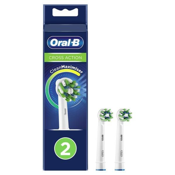 Сменные насадки для электрических щеток Oral-B (Орал-Би) CrossAction, 2 шт. насадки сменные oral b орал би для электрической зубной щетки precision clean cleanmaximiser eb20rb 4 шт