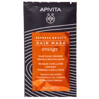 Маска-экспресс для волос блеск и жизненная сила с апельсином Apivita/Апивита саше 20мл миниатюра