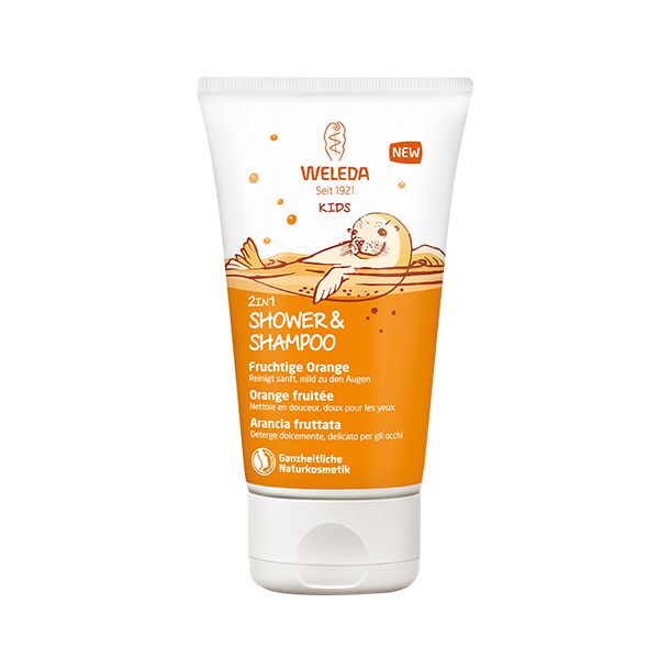 Шампунь-гель для волос и тела апельсин детский WeledaВеледа туба 150мл 785₽