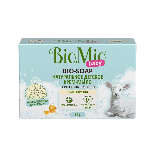 Крем-мыло для детей туалетное экологичное с маслом ши от 0 мес. Baby BioMio/БиоМио 90г