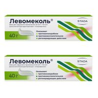 2Х Левомеколь мазь для наружного применения 40мг/г+7,5мг/г 40г