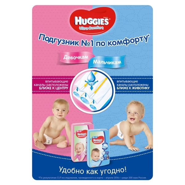 Подгузники Huggies/Хаггис Ultra Comfort для мальчиков 5 (12-22кг) 15 шт. фото №7