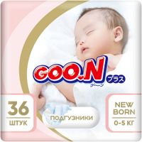 Подгузники для новорожденных 0-5кг Goo.N/Гун 36шт р.NB
