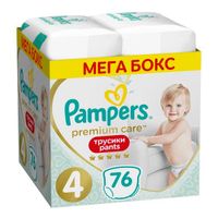 Pampers (Памперс) Premium Care Подгузники-трусики одноразовые для мальчиков и девочек 9-15кг 76 шт. миниатюра фото №2