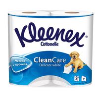Туалетная бумага Kleenex/Клинекс белая Delicate White, 2 сл., 4 шт.