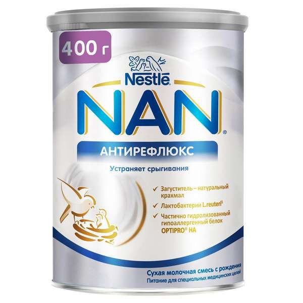 Смесь сухая молочная Nan/Нан Антирефлюкс 400г