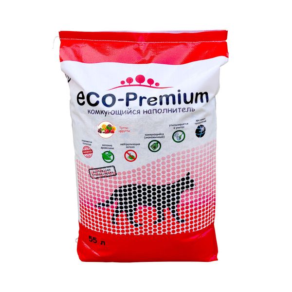 Наполнитель древесный ягоды тутти-фрутти ECO-Premium 20,2кг 55л ECO Premium
