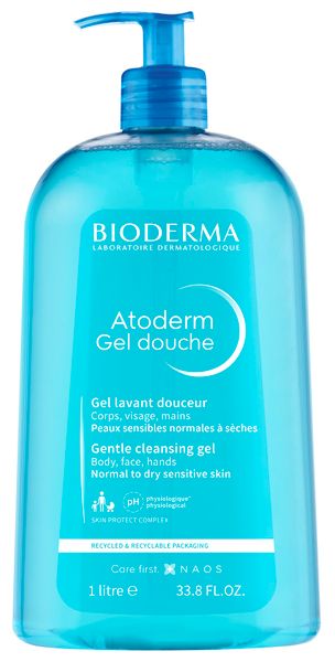 Гель для душа для нормальной и атопичной кожи Atoderm Bioderma/Биодерма 1л цена и фото