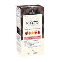 Набор Phyto/Фито: Краска-краска для волос 50мл тон 3 Темный шатен+Молочко 50мл+Маска-защита цвета 12мл+Перчатки