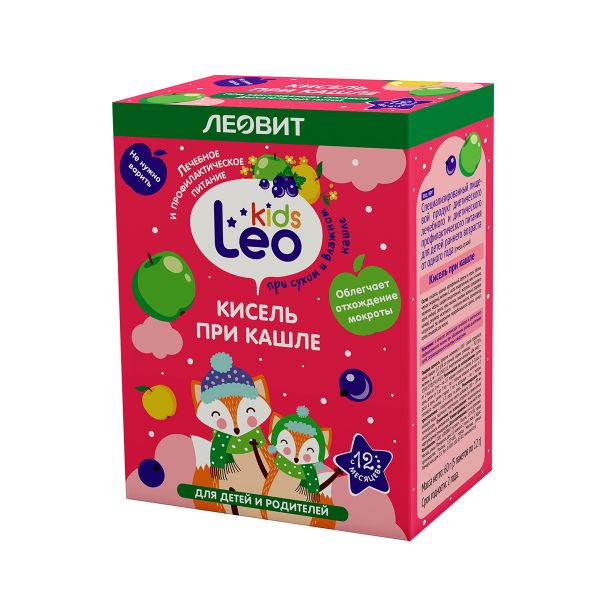 Кисель при кашле для детей с 1 года Leo Kids/Лео кидс Леовит пак. 12г 5шт