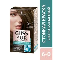 Краска для волос 6-0 светло-каштановый Gliss Kur/Глисс Кур 142,5мл миниатюра