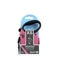 Рулетка лента для собак весом до 11кг антискользящая ручка розовая Adventure Alcott 3м (XS)