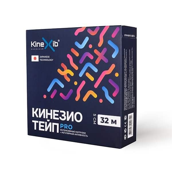 Kinexib PRO кинезио тейп бинт нестерильный адгезивный восстанавливающий цвет бежевый 32м х 5см