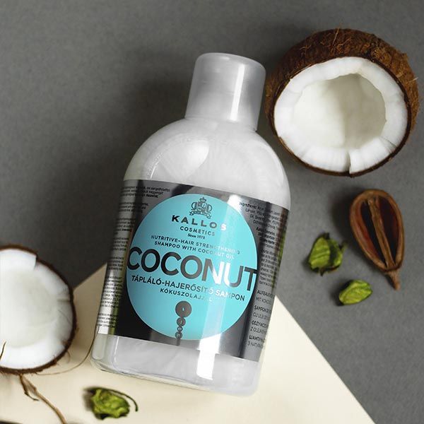 Шампунь для укрепления волос кокосовое питание с натуральным кокосовым маслом kallos kjmn 1000мл фото №3