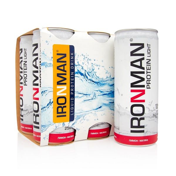 Напиток со вкусомлимон-малина Protein light Ironman 250мл
