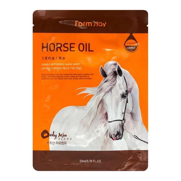 Маска для лица питательная тканевая Visible difference horse oil FarmStay 23мл Myungin Cosmetics Co., Ltd 2140324 - фото 1