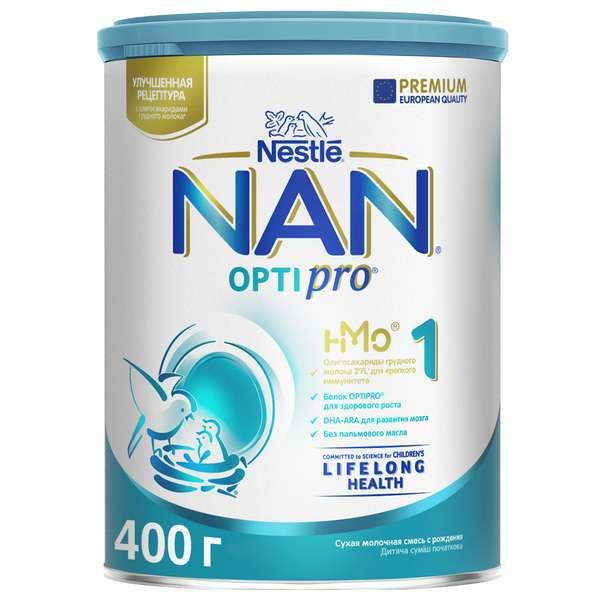 Смесь сухая молочная Nan/Нан 1 Optiprо 400г нан 2 оптипро молочная смесь с пробиотиками с 6 мес 400г