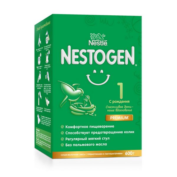 Смесь сухая молочная 0-6мес Premium 1 Nestogen/Нестожен 600г смесь nutrilak нутрилак premium соя с рождения сухая специализированная 350 г