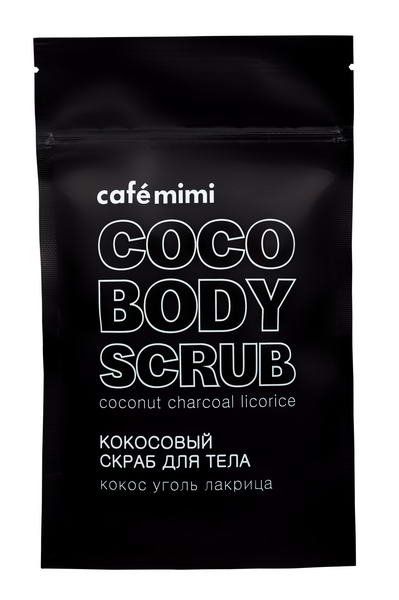 cafe mimi кокосовый скраб для тела розовая соль и маракуйя 150 мл 150 г Скраб кокосовый для тела Кокос Уголь Лакрица, Cafe mimi 150 г