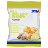 Мед, имбирь, витамин С и масло лимона 911 Ваша служба спасения леденцы пакет 2,5г 50г, миниатюра фото №2